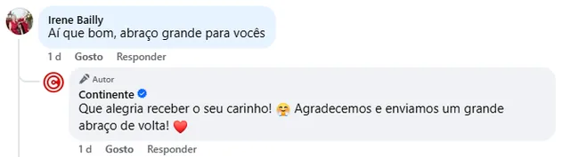 Agradecimento do Continente