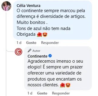 Resposta do Continente a elogio
