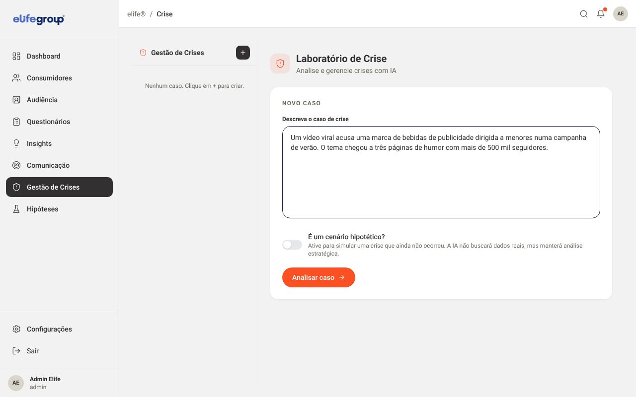 Um cenário hipotético no setor de bebidas, pronto a analisar.